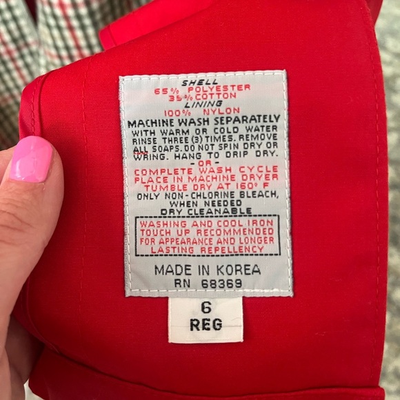 Vintage London Towne Red Trench Raincoat with Removeable Lining, Size 6 - Picture 7 of 8